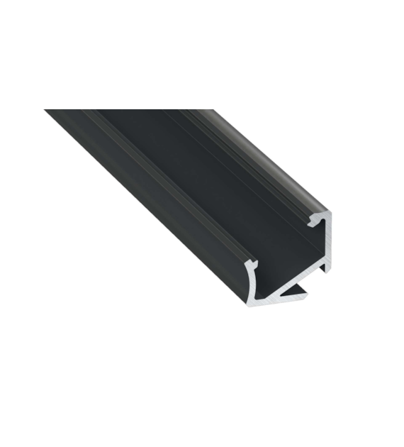 Black anodized H angle profile 1m