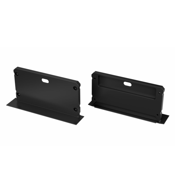 ALU-Abdeckung für LED-Profil LUMINES inLARGO schwarz lackiert mit Loch