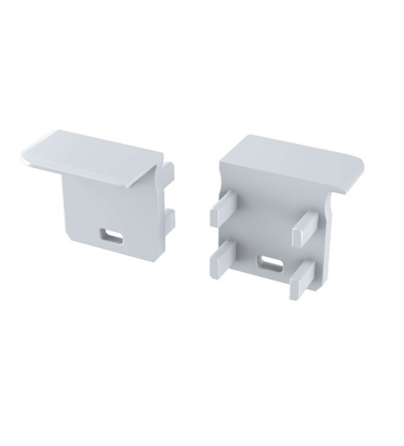 ABS End cap LUMINES J white with hole left