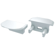 ABS B white end cap with hole - round