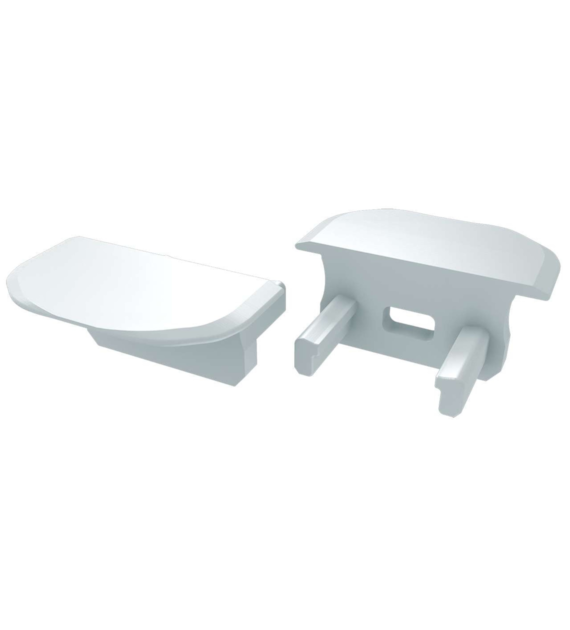 ABS B white end cap with hole - round