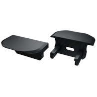 ABS B black end cap with hole - round