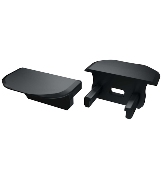 ABS B black end cap with hole - round