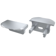 ABS B gray end cap with hole - round