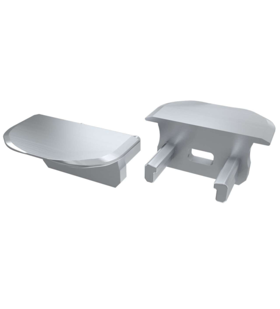 ABS B gray end cap with hole - round