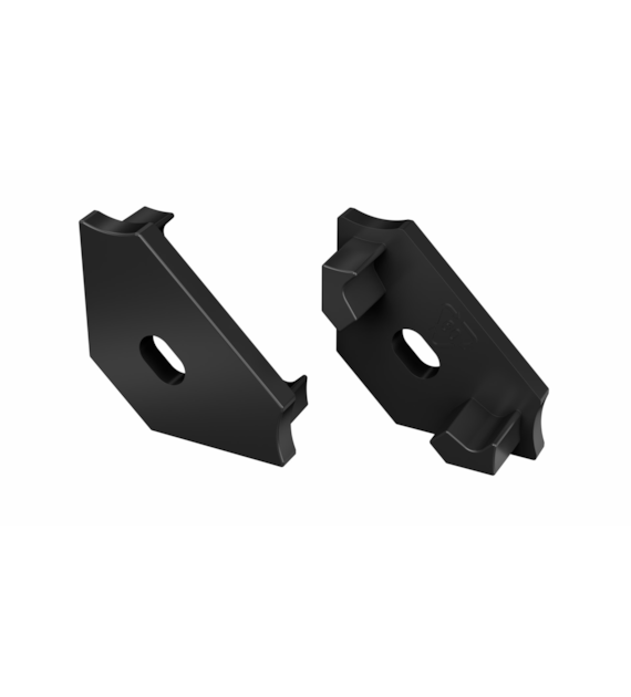 ABS C black end cap with hole