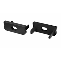 ABS end cap D black with hole