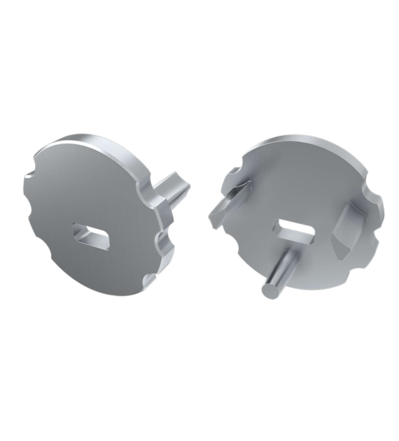 ABS end cap LUMINES MICO silver lacquer