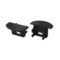 Abdeckkappe für LUMINES U Profil schwarz mit Bohrung