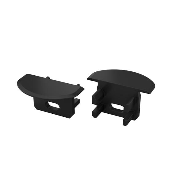 Abdeckkappe für LUMINES U Profil schwarz mit Bohrung