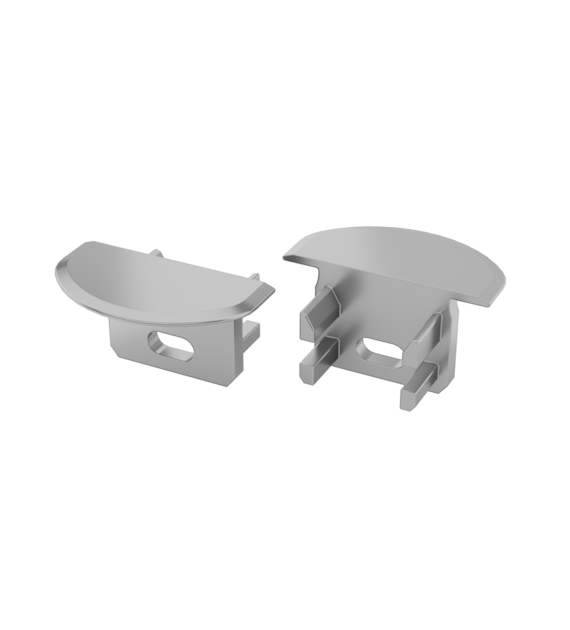 Abdeckkappe für LUMINES U Profil grau mit Bohrung