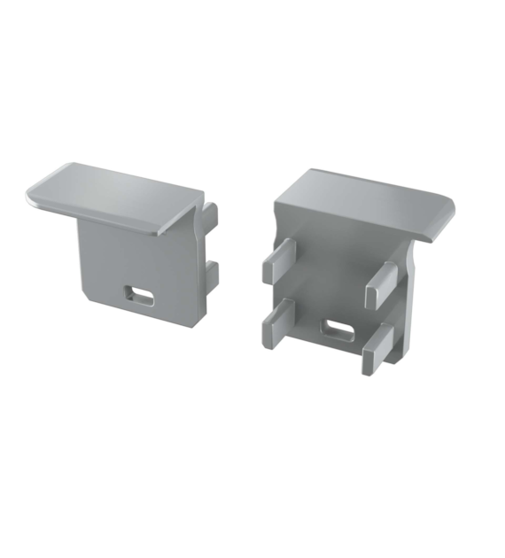 ABS End cap LUMINES J silver lacquered with hole left