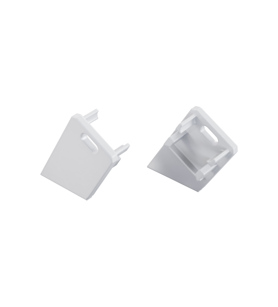 ALU end cap LUMINES Sono white lacquered left with hole