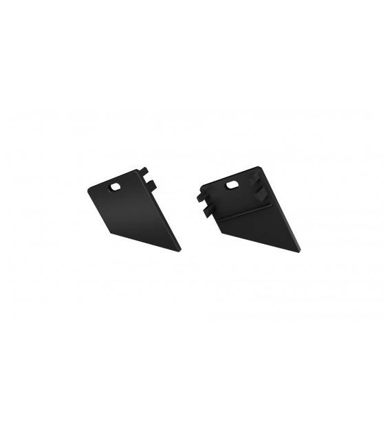 ALU end cap LUMINES DUO black lacquered with hole right