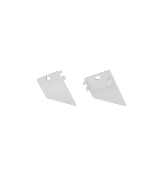 ALU end cap LUMINES DUO white lacquered with hole left