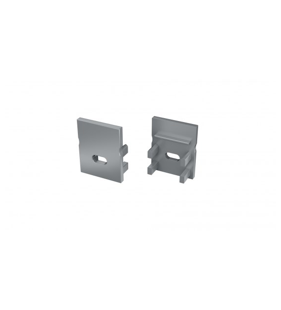 ALU end cap LUMINES SLIMO silver anodized with hole