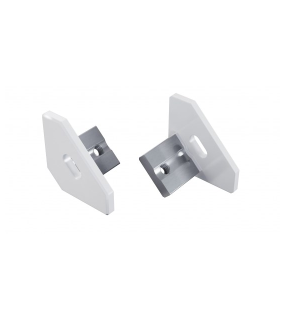 ALU LUMINES ajar white lacquered end cap with hole