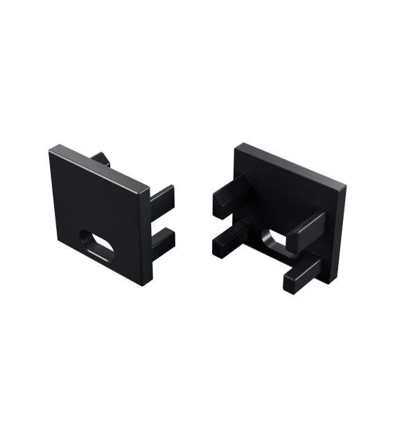 ALU-Endkappe LUMINES CANTO/VIGO schwarz lackiert mit Loch