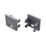 ALU-Endkappe LUMINES CANTO/VIGO silber eloxiert mit Loch