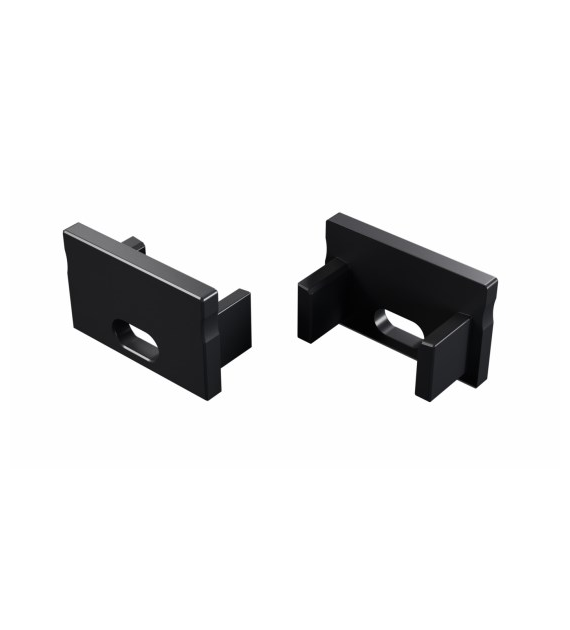 ALU-Endkappe für LED-Profil LUMINES FMN schwarz mit Loch