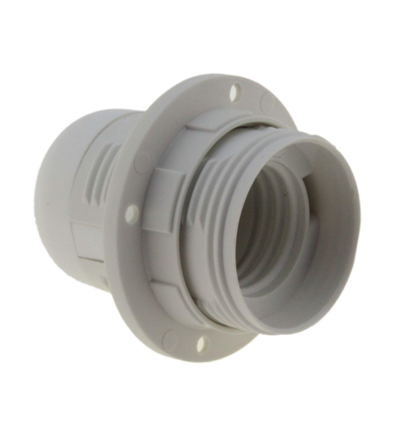 E27 socket with flange plastic black