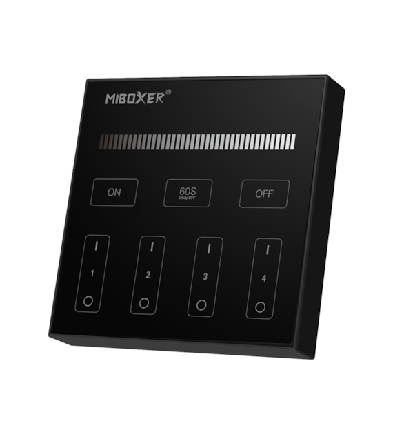 Touch wall panel MONO 4 zones black