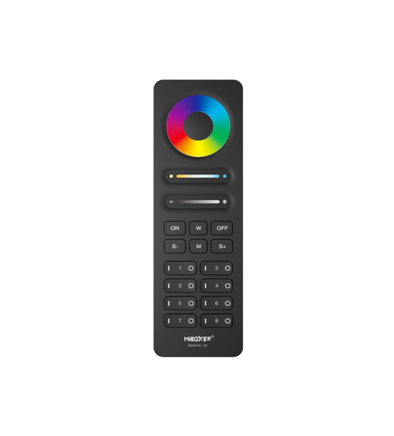 C8 8-Zone RGBCCT LED Strip Remote with Magnetic Holder black