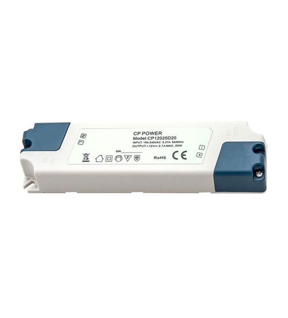 Zasilacz montażowy CP 12V 25W 2,10A plastik