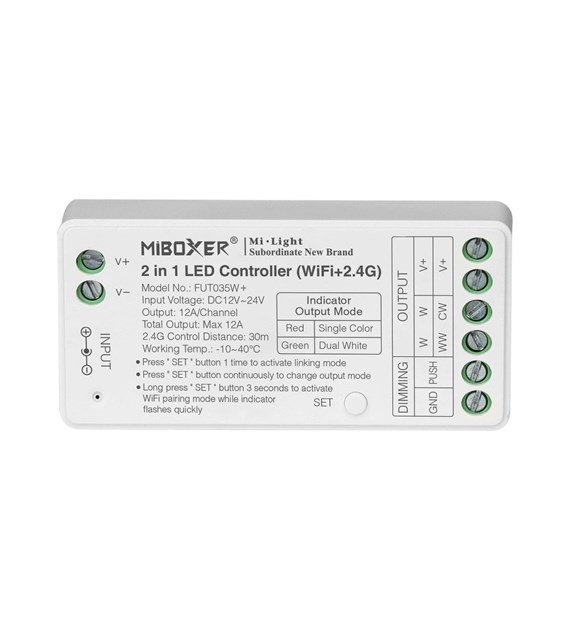 Mi-Light odbiornik taśm LED MONO/CCT 30m, moc 12A z WIFI