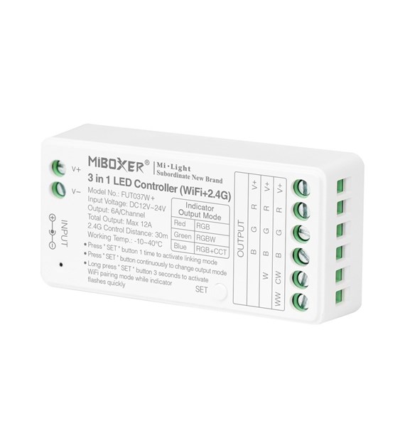 Mi-Light odbiornik taśm LED WIFI RGB/RGBW/RGB-CCT 12A