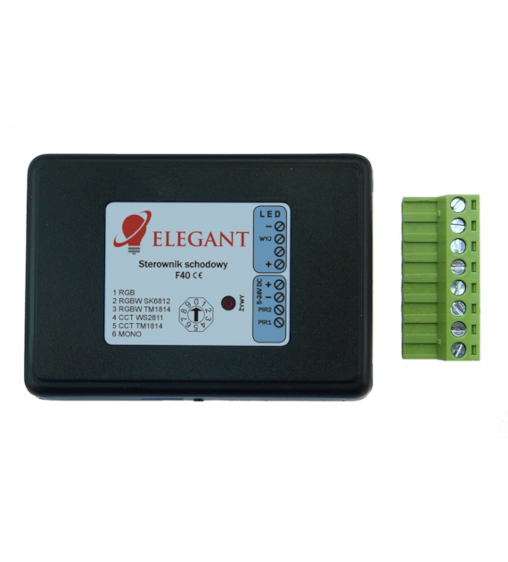 Uniwersalny sterownik F40 schodowo korytarzowy 5-24V RGB RGBW CCT MONO
