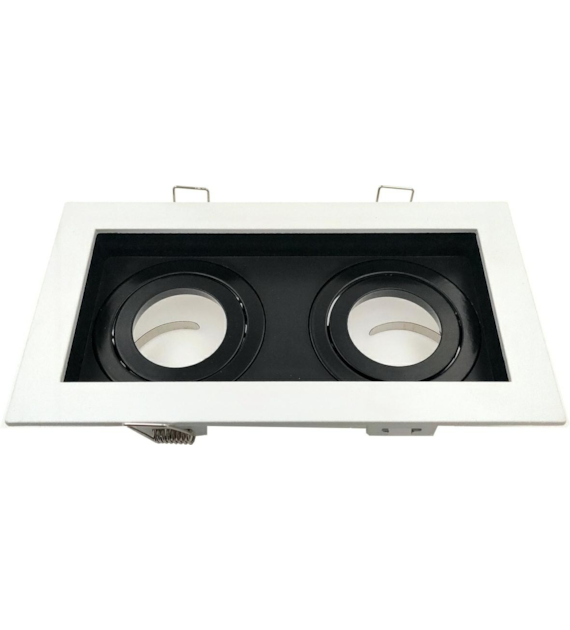 Leuchte GEMINUS quadratisch beweglich doppelt weiß-schwarz