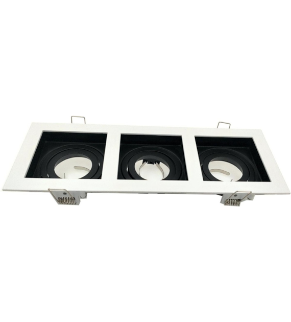 Leuchte GEMINUS quadratisch beweglich dreifach weiß-schwarz