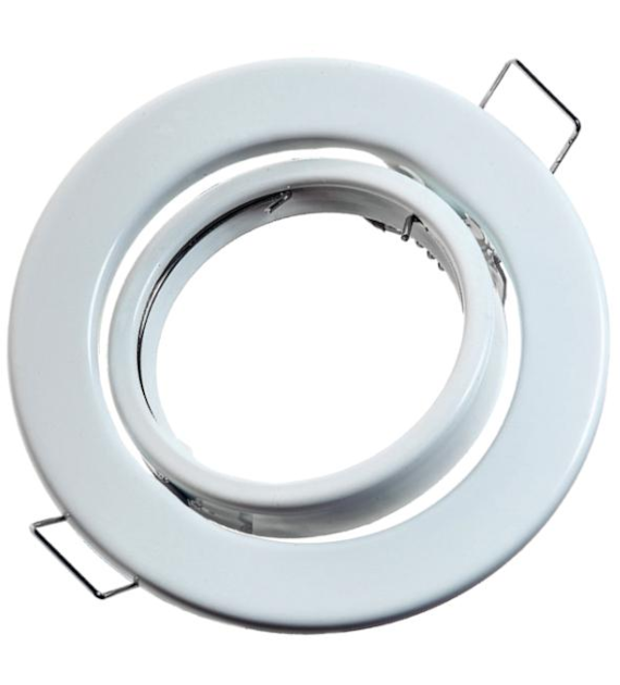 Adjustable round socket white - sheet metal