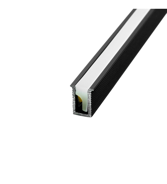 Aluminiumprofil TINY 3m Einbau schwarz mit Silikonschutz