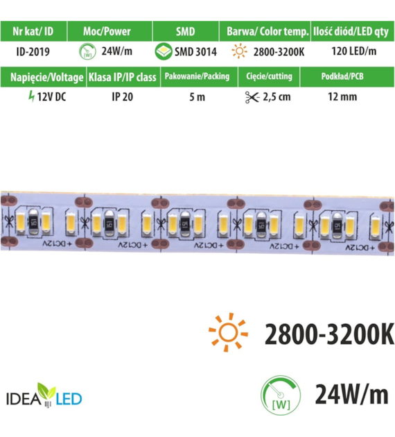 LED-Streifen 240 SMD 3014 IP20 - warmweiß