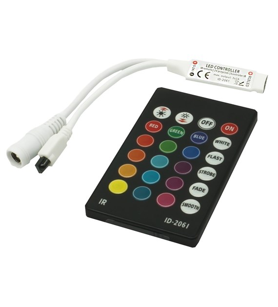 Sterownik IR RGB 24 przyciski 72W mini