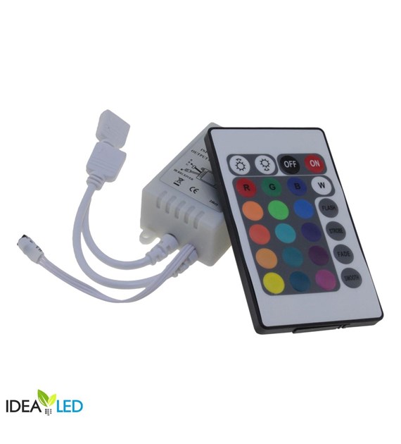 Sterownik IR RGB 24 przyciski 144W na 2 wtyki
