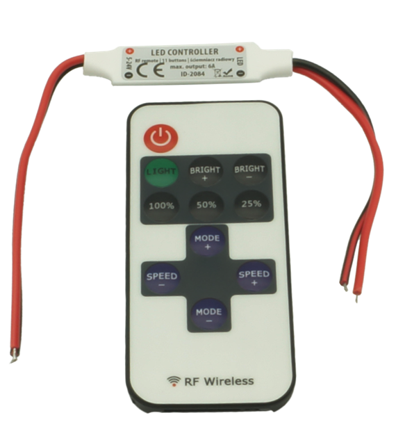 Ściemniacz LED RF 72W mini - kable