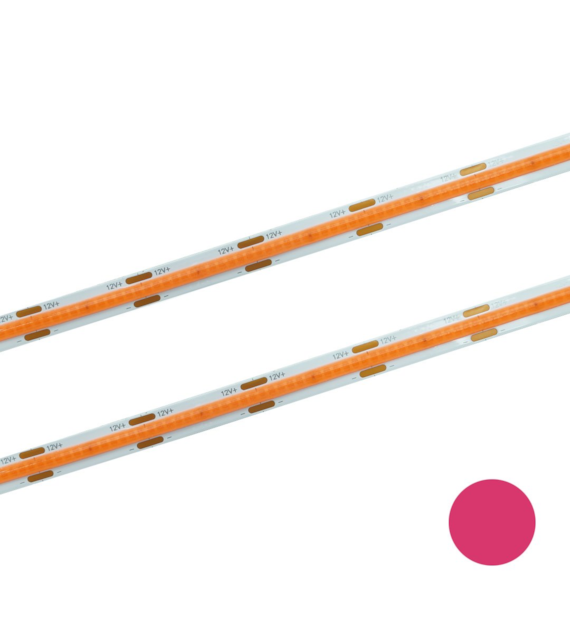 Taśma LED COB 480 różowa 12V 8mm 11W/m