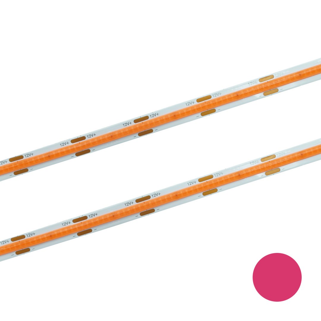 Taśma LED COB 480 różowa 12V 8mm 11W/m