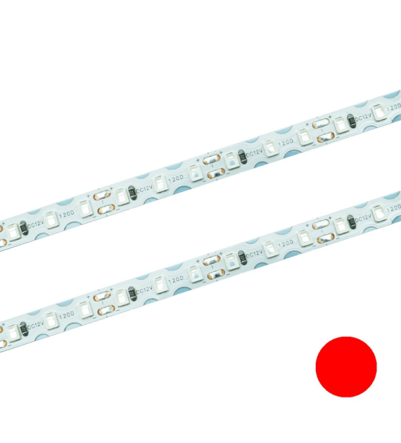 Taśma LED 120 SMD skrętna IP20 czerwona7W/m rolka 10m