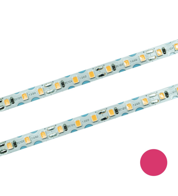 Taśma LED 120 SMD skrętna IP20 różowa7W/m rolka 10m