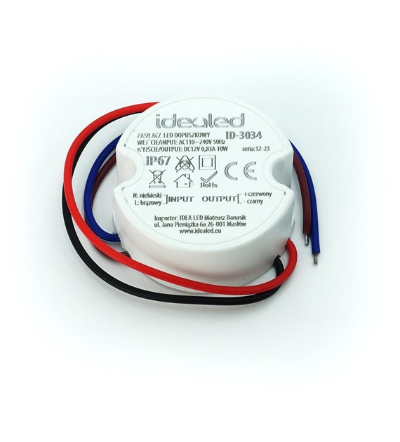 Komp. zasilania do puszki 0,83A 10Wwodoodporny 12V DC