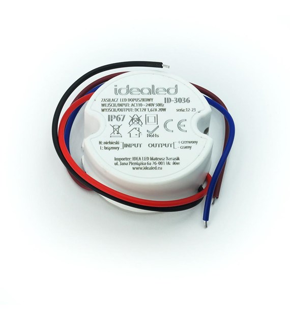 Komp. zasilania do puszki 1,67A 20Wwodoodporny 12V DC