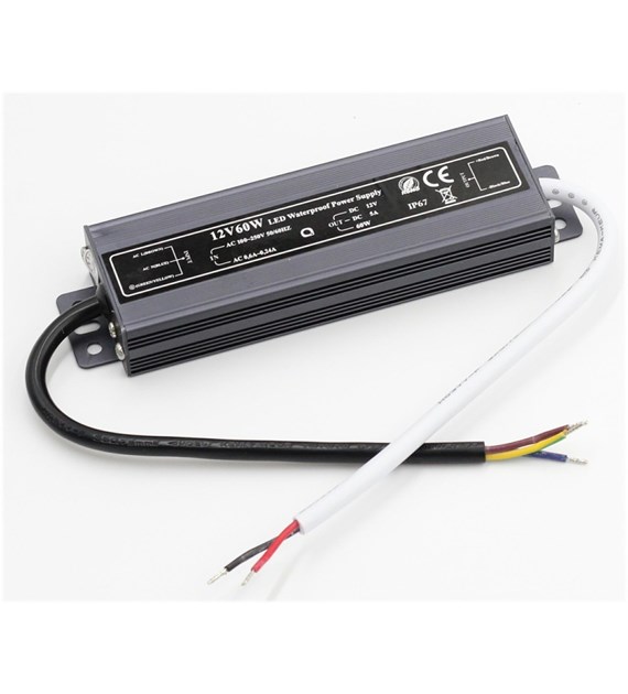 Komp. zasilania wodoodp IP67 5A 60W SLIM12V DC