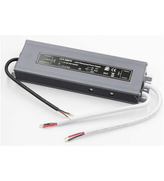 Waterproof power supply set 16.7A 200W IP67 12V DC SLIM