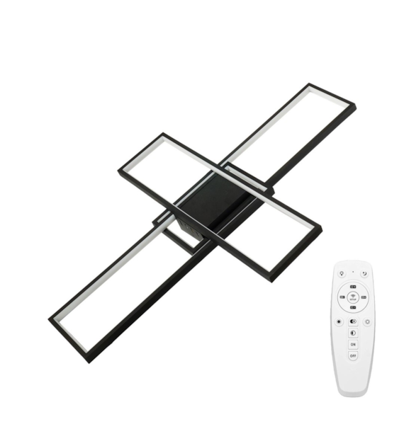 Artesia 92W black CCT LED ceiling light with remote