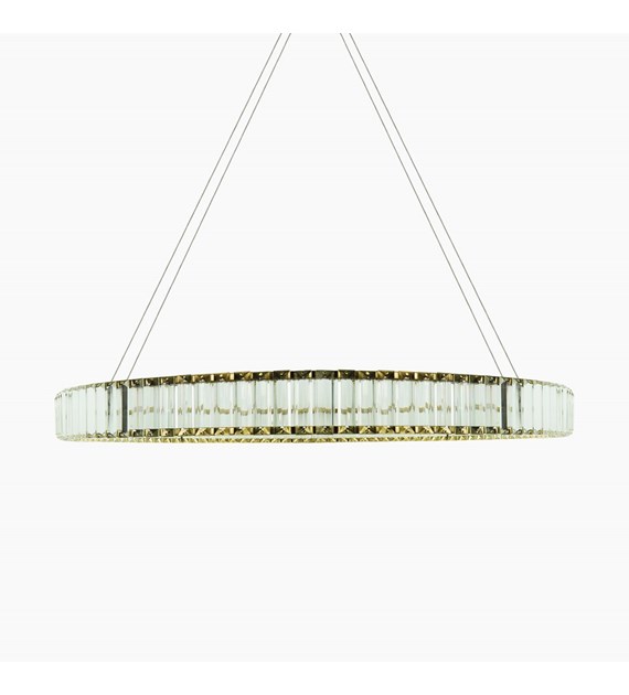 Lampa wisząca LED AURORA złoty+kryształki  32W 3000K