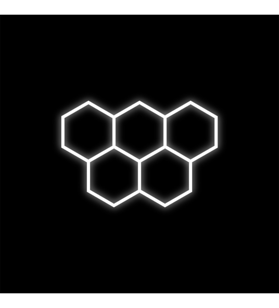 Zestaw biały Lamp HEXAGON 5 LED 6500K